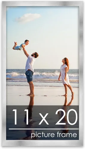 Vista 48 de Marco de madera de peltre plateado de 3 x 4 pulgadas, acrílico UV, respaldo de tablero de espuma y accesorios para colgar, marco de 3 x 4 pulgadas