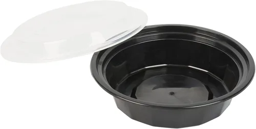 Vista 13 de Asporto - Cajas para llevar de 16 onzas, 50 recipientes de alimentos para llevar para microondas, tapas de plástico transparente incluidas, no Negro