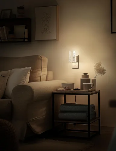 Vista 4 de DORESshop - Luces nocturnas LED enchufables en la pared, luz nocturna moderna con sensor de crepúsculo a amanecer, luces nocturnas decorativas