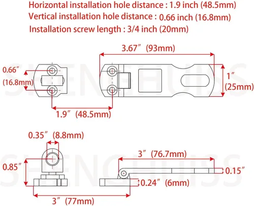 Vista 6 de SHENGHUISS Boat Door Lock Latch Anti-Rattle Lockable Hold Down Clamp Latch Marine Grade 316 Stainless Steel with Screws