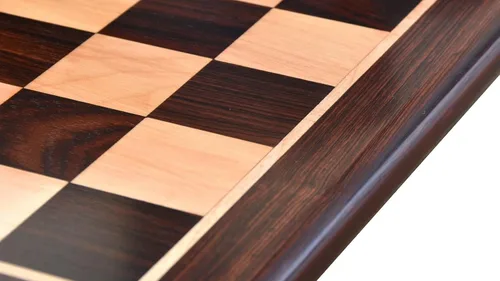 Vista 3 de CHESSBAZAAR Juego de mesa de ajedrez de 21", tablero de ajedrez de madera solo en palisandro indio - cuadrado de 2.165 in