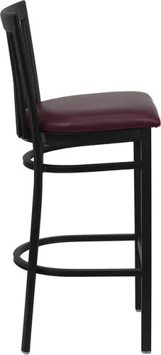 Vista 71 de Flash Furniture HERCULES Series Black School House Back Metal Restaurant Barstool - Asiento de vinilo negro