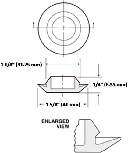 Vista 3 de juego de 4 tapones de drenaje para piso, de goma y PAN, para modelos de Jeep Wrangler TJ de 1997 a 2006