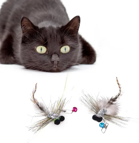 Vista 6 de ORSDA Juguetes para gatos, juguete de plumas para gatos para perseguir y hacer ejercicio