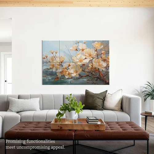 Vista 2 de JaneTech Paquete de 8 paneles acústicos artísticos de 48 x 32 pulgadas, paneles de absorción de sonido, tratamiento acústico para estudios