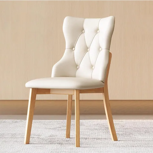 Vista 15 de Upholstered Dining Chairs with Backrest,Kitchen Chairs Leather,Living Room Chair with Wood Legs for Home, Restaurant, Hotel, Conference Room, Grey