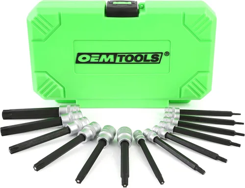 Vista 11 de OEMTOOLS 22977 Juego de brocas Torx de 13 piezas, juego de llaves de vaso para mantenimiento automotriz, acero S2 tratado térmicamente, acabado