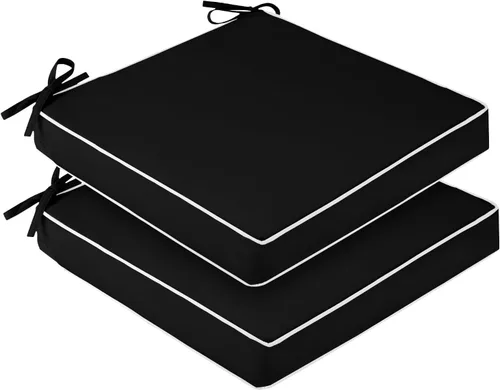 Vista 20 de downluxe Cojines impermeables para sillas de exterior para muebles de patio, cojín para silla de patio de 18 x 18 x 2 pulgadas con lazos ajustables