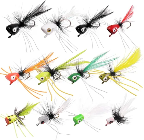 Vista 14 de OROOTL Kit de moscas para pesca con mosca, coloridos señuelos de pesca con mosca, flotadores de espuma, accesorios para trucha, panfish bluegill