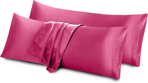 Vista 11 de Aormenzy Juego de 2 fundas de almohada de satén beige para cabello y piel, fundas de almohada de satén para mujer, tamaño estándar, con cierre
