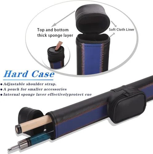 Vista 4 de Juego de taco de billar de arce de 58 pulgadas, 19 oz/20 onzas, punta de 0.512 in, palo de billar profesional de madera dura de arce canadiense