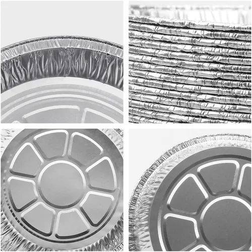 Vista 3 de Forros desechables para freidora de aire de aluminio con revestimiento antiadherente, redondos, 50 unidades, de papel de aluminio a prueba