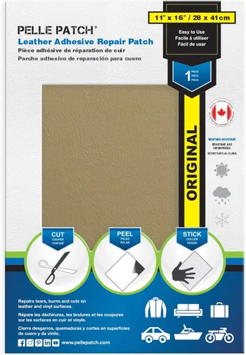 Vista 107 de Pelle Patch - Parche de reparación de cuero y vinilo - 25 colores disponibles - Original 4x60 - Beige