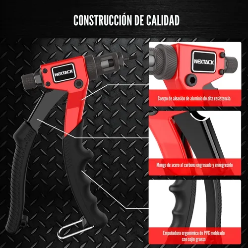 Vista 2 de NEXTACK Kit de herramientas de tuerca remachable con una broca escalonada y 80 Nutserts para espacio reducido, juego de herramientas Rivnut de 8