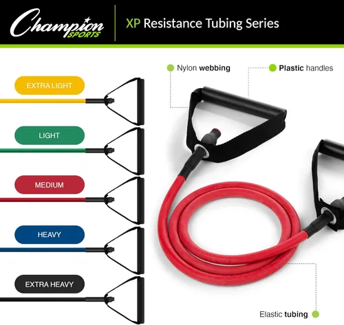 Vista 3 de Champion Sports XP Resistance Tube Bands for Men and Women