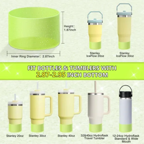 Vista 2 de WUQID Funda protectora de silicona compatible con vasos Stanley Tumbler de 20 a 40 onzas y botella Hydro Flask de 12 a 24 onzas, reduce