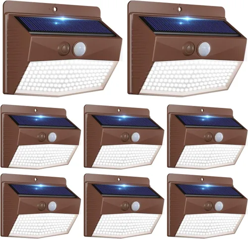 Vista 40 de Luces Solares para Exteriores, 12 Paquetes de Luces Solares con Sensor de Movimiento y Seguridad con 3 Modos de Iluminación, Luces Solares de Pared