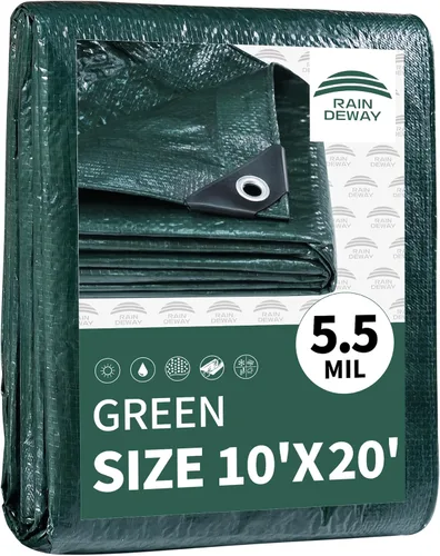 Vista 107 de RAINDEWAY Tarps - Lona impermeable de color azul de 4 x 16 pies de grosor, resistente a desgarros, multiusos, para techo, campamento, automóvil