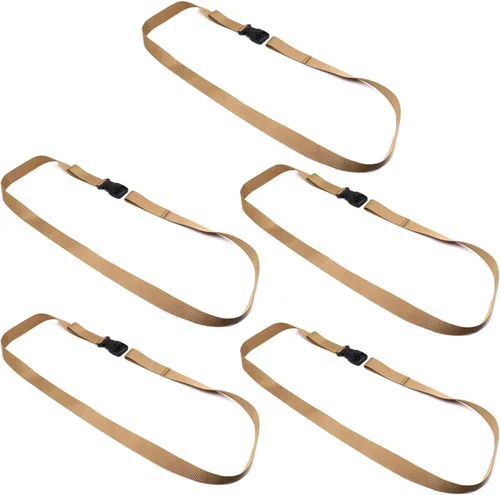 Vista 7 de 5 piezas de correas de amarre negras de nylon de 1" x 39.37" (3.28 pies) Correas ajustables con hebillas de bloqueo de leva de alta resistencia