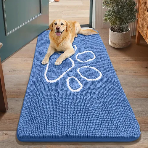 Vista 175 de Smiry Tapete para puerta de perro para patas fangosas, absorbente que atrapa la suciedad, antideslizante, de secado rápido, lavable, tapete