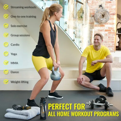 Vista 5 de ActiveGear Alfombrilla de ejercicio grande para entrenamiento en casa Suelo de gimnasio de entrenamiento para gimnasio en casa Alfombrilla