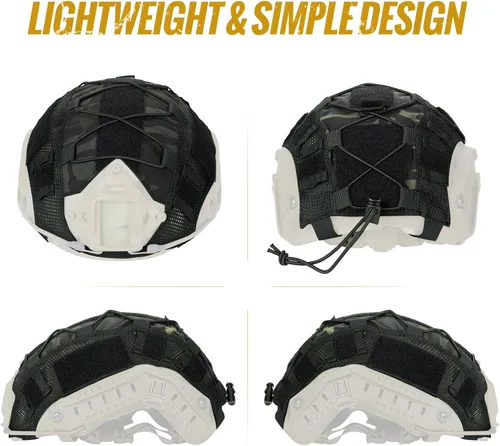 Vista 2 de OneTigris Helmet Cover, Tactical Fast Cloth for Ops-Core Fast PJ Helmet in Size M/L, OneTigris PJ Airsoft Cover in Size M/L