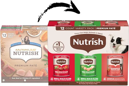 Vista 2 de Nutrish Gentle Digestion and Whole Health Blend Premium Paté - Alimento húmedo para perros, lata de 13 onzas, paquete de 12, el embalaje puede