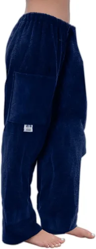 Vista 4 de Co. - Pantalones de toalla para nadadores - Azul marino - Pantalones de toalla de algodón - Cobertura de playa - Ropa de resort - Ropa de natación