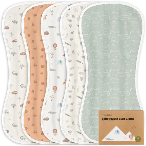 Vista 21 de 5 paquetes de paños de muselina para babero para bebé niño, niña - Paños de babero para bebé muy absorbentes, paños de muselina de algodón de bambú