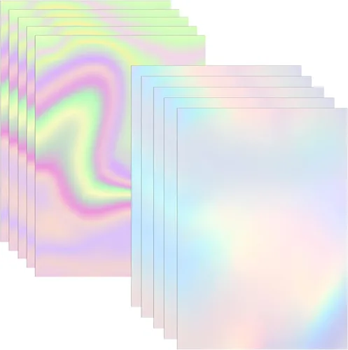 Vista 7 de Bylion 2 tipos de laminación de superposición holográfica transparente de vinilo A4 autoadhesivo, impermeable, adhesivo de lámina de vinilo, 20