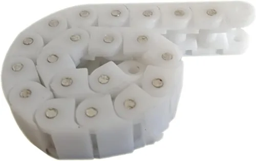 Vista 2 de Blanco Negro 40P 60P Nylon POM Plástico Antiestático Resistencia al desgaste Transmisión de máquina Flexible Transmisión de Rodillo Cadena