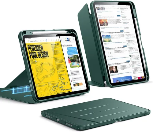 Vista 15 de ESR Funda para iPad A16, funda para iPad de 11ª/10ª generación (2025/2022), cubierta vertical con soporte, múltiples ángulos de soporte, funda ultra