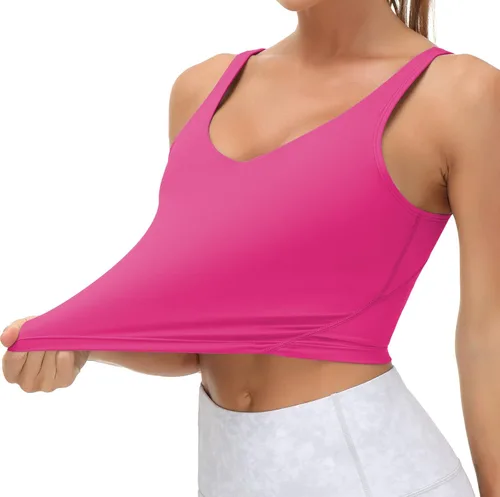 Vista 3 de THE GYM PEOPLE - Brasier deportivo para mujer de línea larga, sin alambres, con relleno y soporte medio
