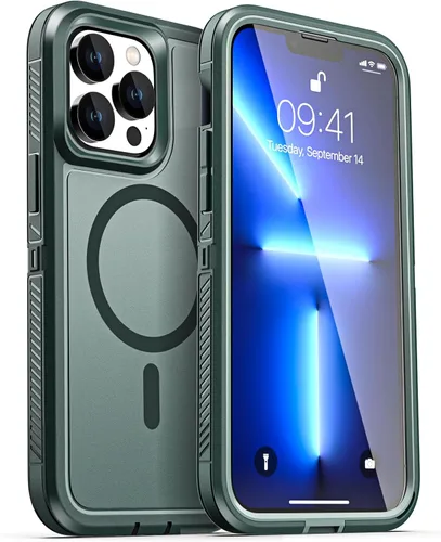 Vista 24 de AICase Funda para iPhone 13 Pro Max [compatible con Magsafe], protección magnética resistente contra caídas, cuerpo completo, a prueba de golpes, a