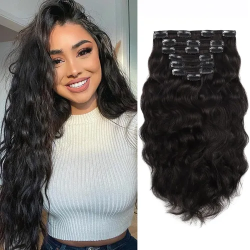Vista 16 de Caliee 3B 3C Jerry Curly Extensiones de cabello humano con clip, Extensiones de cabello rizado de 12 pulgadas, Extensiones de cabello naturales