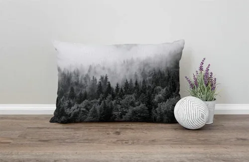 Vista 4 de Solekla - Fundas de almohada decorativas de estilo granja Misty Forests de 12" x 20", fundas lumbares para sofá, fundas de almohada decorativas