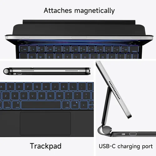 Vista 4 de nimin Funda de teclado para iPad Air de 11 pulgadas 2024 (M2), iPad Air 5ª/4ª generación y iPad Pro de 11 pulgadas (4ª/3ª/2ª/2ª/1ª generación)