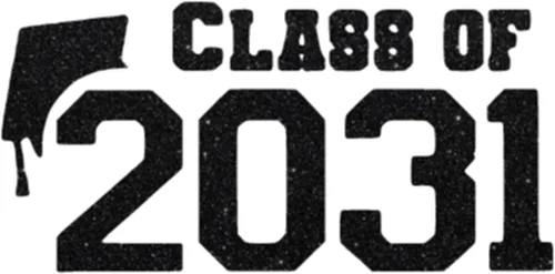 Vista 21 de Class of 2031 Iron On Decal, Graduation Shirt Transfer, Graduate Tshirt Patch, DIY Crafts, Graduation Cap, Pick Size and Color, Iron-On Almost Black