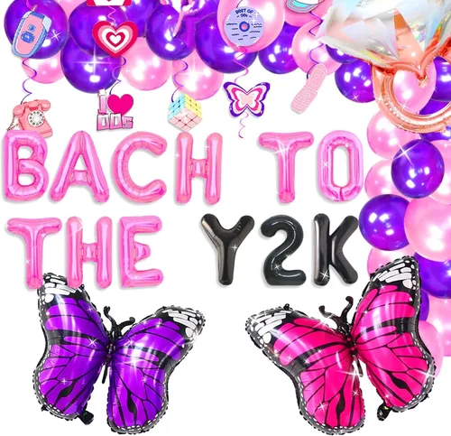 JeVenis Bach to the Y2K Globos Y2K Bach Party Decoración Retro 70s despedida de soltera
