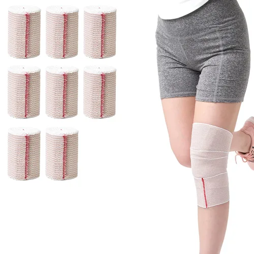 Vista 10 de Vendaje elástico de 2 pulgadas, paquete de 12 unidades, vendaje de compresión para tobillo, codo, rodilla, hombro, barriga, cuerpo, soporte