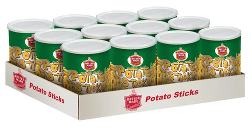 Vista 9 de Better Made Palitos de patata de 5 onzas – (original, bandeja para 12 latas) – Palitos de patata Shoestring – Sin gluten – Bocadillo crujiente