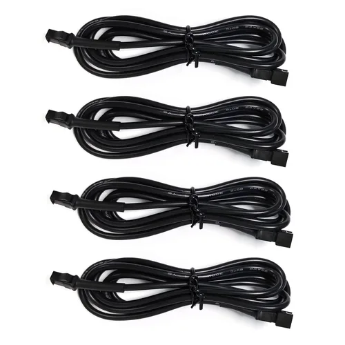 Vista 2 de Cables de Extensión LED RGB, 4 Piezas Cables de Extensión de 5 Pies y 2 Piezas Divisores Y de 3 Vías para Tiras LED de Motocicleta, Kit de Luz