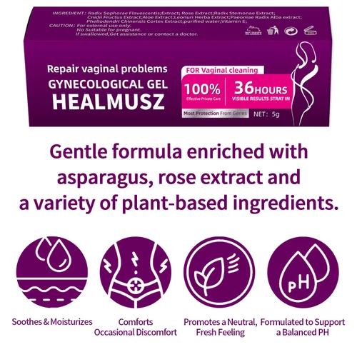 Vista 4 de Gel hidratante vaginal, de larga duración para sequedad e irritación vaginal, hidratante vaginal con ácido hialurónico y vitamina E, cuidado