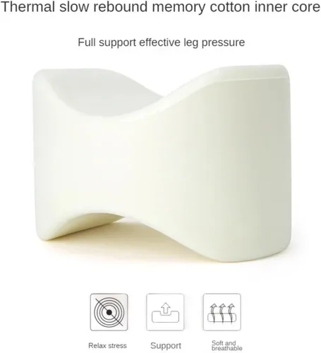 Vista 4 de Almohada de rodilla de espuma viscoelástica para personas que duermen de lado, almohada de pierna rosa para aliviar el dolor de espalda baja, cadera