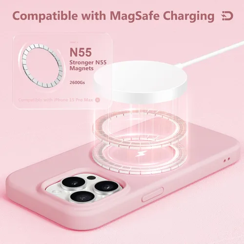 Vista 866 de GONEZ Funda magnética para iPhone 14, compatible con Magsafe, con protector de pantalla + protector de cámara, forro de microfibra antiarañazos