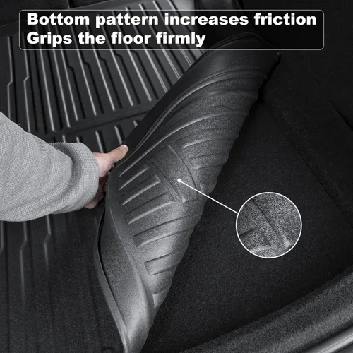 Vista 6 de Alfombrilla de maletero para Tesla Model 3 2026, protector de maletero de TPE duradero para todo tipo de clima, forro de carga trasero impermeable