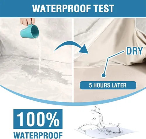 Vista 3 de H.VERSAILTEX Funda para sofá, 100% impermeable, de terciopelo, diseño clásico de flores, protector de muebles antideslizante con correas elásticas