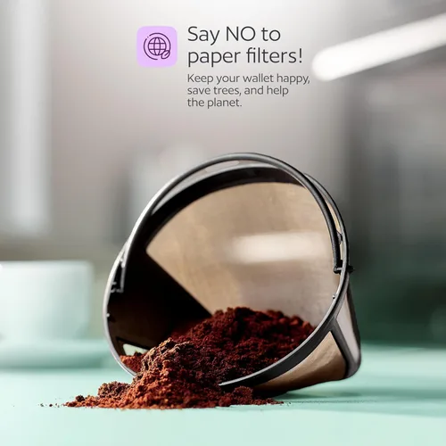 Vista 7 de Paquete de 2 filtros de café de cono permanente reutilizables #4, compatibles con cafeteras Cuisinart de 10 a 14 tazas