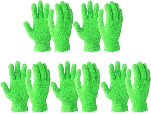 Vista 12 de Guantes de microfibra para quitar polvo de plantas de Evridwear reutilizables, guante de limpieza de hojas para plantas de interior, persianas