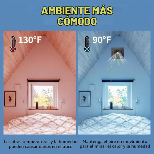 Vista 5 de Ventilador solar de ventilación de techo de 25 W con rejillas de ventilación de techo extraíbles de 8 pulgadas, ventilador de escape solar